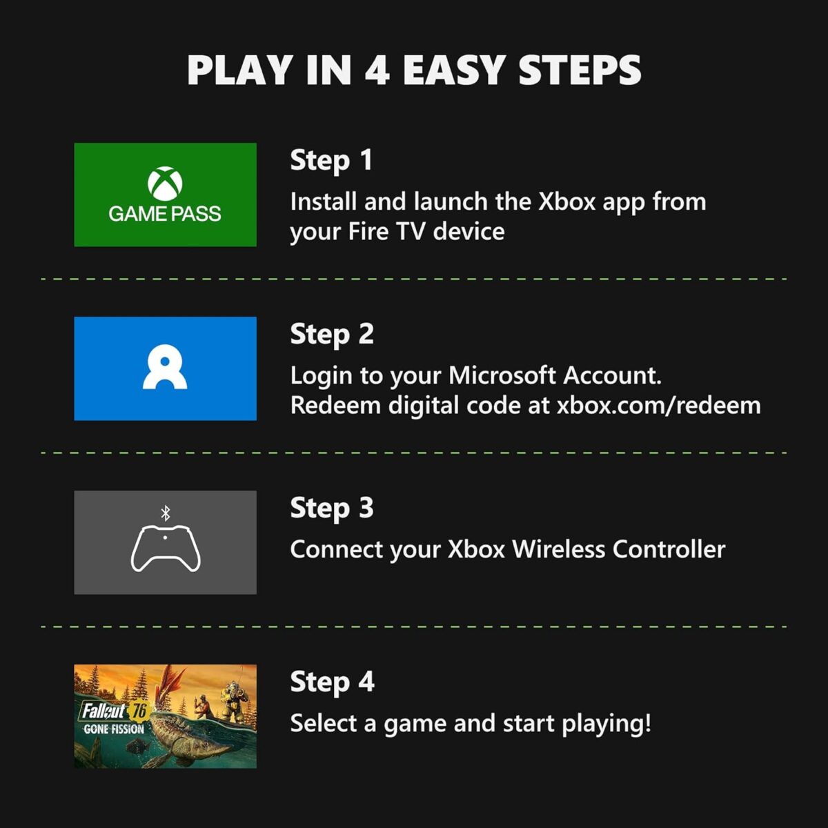 Xbox Wireless Controller Carbon Black (2025) + Fire TV Stick 4K Game Pass Ultimate 1 Month Bundle - Play on, Windows, Mobile & Smart TVs