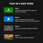Xbox Wireless Controller Carbon Black (2025) + Fire TV Stick 4K Game Pass Ultimate 1 Month Bundle - Play on, Windows, Mobile & Smart TVs