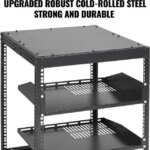 12U Open Frame Server Rack, 15''-40'' Adjustable Depth, Free Standing or Wall Mount Network Server Rack, 4 Post AV Rack with Casters, Holds All Your