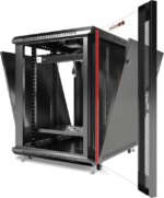 15U Server Cabinet Networking Rack 35-inch Depth Standing Enclosed Locking Network Enclosure on Wheels - POWERSTRIP - CASTERS - SHELF - DUST-PROOF