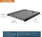 1U Sliding Rack Shelf,4-Post Vented Rack Mount Shelf,21.7in Deep with Adjustable Mounting Depth 21.7-35.4in,Supports to 110lbs,for 19 Inch AV/Network