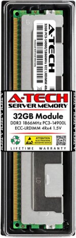 32GB RAM Replacement for Micron MT72JSZS4G72LZ-1G9E2A7, MT72JSZS4G72LZ-1G9E2A7CE, MT72JSZS4G72LZ-1G9E2C3 | DDR3 1866MHz PC3-14900 ECC LRDIMM 4Rx4