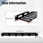 52Pi 19 Inch 1U Rack Mount for Raspberry Pi 5/4B/3B+/3B, Removable Rack with 5 Mounting Ports, Compatible with 19 inch Server Cabinets