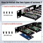 52Pi 19 Inch 1U Rack Mount for Raspberry Pi 5/4B/3B+/3B, Removable Rack with 5 Mounting Ports, Compatible with 19 inch Server Cabinets
