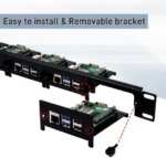 52Pi 19 Inch 1U Rack Mount for Raspberry Pi 5/4B/3B+/3B, Removable Rack with 5 Mounting Ports, Compatible with 19 inch Server Cabinets