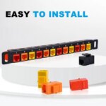 52Pi Blank Keystone Patch Panel with Jacks, 10inch 12 Port Cable Management Rack for DeskPi Rackmate T0/T1/T2 Server Cabinets