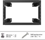 6U Wall Mount Open Frame Rack-19 Inch Server Equipment Rack- Adjustable Depth 13-18 Inches 2 Post Open Frame Cabinet- Black (6U13-18InD)