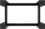 6U Wall Mount Open Frame Rack-19 Inch Server Equipment Rack- Adjustable Depth 13-18 Inches 2 Post Open Frame Cabinet- Black (6U13-18InD)