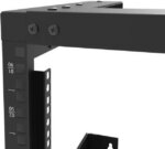 6U Wall Mount Open Frame Rack-19 Inch Server Equipment Rack- Adjustable Depth 13-18 Inches 2 Post Open Frame Cabinet- Black (6U13-18InD)