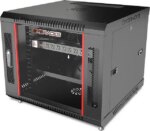 9U Wall Mount Server Cabinet Enclosure Network Rack ACCESSORIES INCLUDED Vented Shelf - Cooling Fan - Hardware- Feet - 24-Inch Depth - Lockable