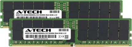 A-Tech 128GB (2x64GB) 2Rx4 PC5-38400R DDR5 4800 MHz EC8 RDIMM ECC Registered DIMM 288-Pin Dual Rank x4 Server & Workstation RAM Memory Upgrade Kit