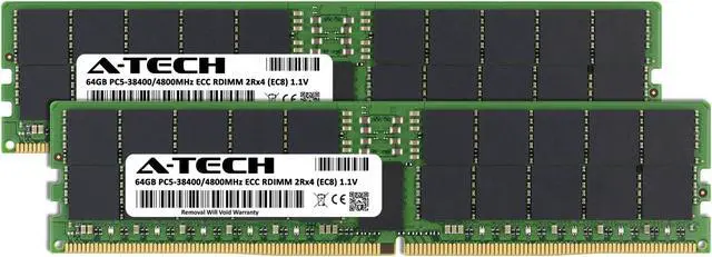A-Tech 128GB (2x64GB) 2Rx4 PC5-38400R DDR5 4800 MHz EC8 RDIMM ECC Registered DIMM 288-Pin Dual Rank x4 Server & Workstation RAM Memory Upgrade Kit