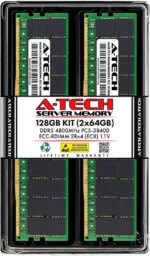 A-Tech 128GB (2x64GB) 2Rx4 PC5-38400R DDR5 4800 MHz EC8 RDIMM ECC Registered DIMM 288-Pin Dual Rank x4 Server & Workstation RAM Memory Upgrade Kit