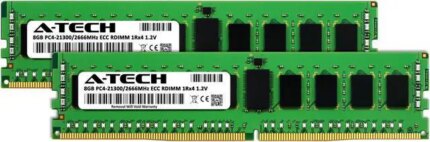 A-Tech 16GB (2x8GB) 1Rx4 PC4-21300R DDR4 2666 MHz ECC RDIMM Registered DIMM 288-Pin Single Rank x4 Server & Workstation RAM Memory Upgrade Kit