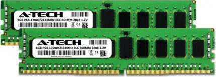 A-Tech 16GB (2x8GB) 2Rx8 PC4-17000R DDR4 2133 MHz ECC RDIMM Registered DIMM 288-Pin Dual Rank x8 Server & Workstation RAM Memory Upgrade Kit