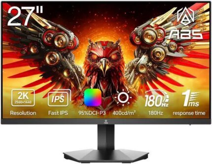 ABS Gaming Monitor 27" 180Hz Fast IPS QHD (2560x1440) 1ms VESA DisplayHDR 400, FreeSync,DCI-P3 95% GQ271NE