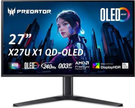 Acer 27" 240 Hz OLED WQHD Gaming Monitor 0.03ms (G to G) FreeSync Premium Pro (AMD Adaptive Sync) Flat Panel Predator X27U X1bmiiphx