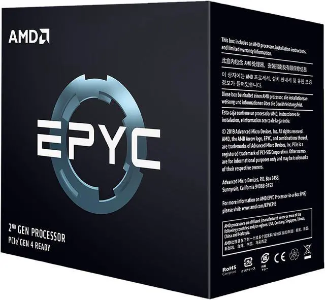 AMD EPYC 7002 (2nd Gen) 7502P Dotriaconta-core (32 Core) 2.50 GHz Processor-Retail Pack-128 MB L3 Cache -16 MB L2 Cache - 64-bit Processing - 3.35 GHz