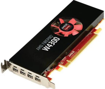 AMD FirePro W4300 100-505973 4GB 128-bit GDDR5 PCI Express 3.0 x16 Low-profile design fits SFF and full-size ATX chassis Graphics Card