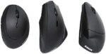 Anker 2.4G Wireless Vertical Ergonomic Optical Mouse, 800 / 1200 /1600 DPI, 5 Buttons for Laptop, Desktop, PC, Macbook - Black