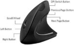 Anker 2.4G Wireless Vertical Ergonomic Optical Mouse, 800 / 1200 /1600 DPI, 5 Buttons for Laptop, Desktop, PC, Macbook - Black
