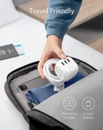 Anker 321 Power Strip, PowerPort Cube USB with 3 Outlets and 3 USB Ports, 5 ft Extension Cord, Flat Plug, Compact for Home Office, Travel, and Dorm
