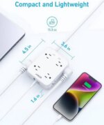 Anker Power Strip with USB Ports,5Ft,Surge Protector(2000J),8 Widely Outlet Extender with 2 USB A Ports and 1 USB C Port,Works with iPhone 15/15