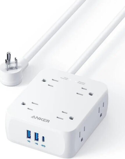 Anker Power Strip with USB Ports,5Ft,Surge Protector(2000J),8 Widely Outlet Extender with 2 USB A Ports and 1 USB C Port,Works with iPhone 15/15