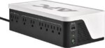 APC BE1050G3 Back-UPS, 1050VA/600W, Floor/Wall Mount, 120V, 8x NEMA 5-15R outlets, USB Type A + C Ports - Floor/Wall Mountable - 8 Hour Recharge - 120