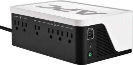 APC BE700G3 UPSBack-UPS, 700VA/420W, Floor/Wall Mount, 120V, 6x NEMA 5-15R outlets, USB Type A + C Ports, Battery is not user replaceable - Floor/Wall