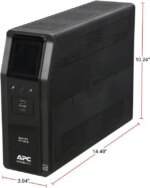 APC BR1350MS Back-UPS Pro, 1350VA/810W, Tower, 120V, 10x NEMA 5-15R outlets, Sine Wave, AVR, USB Type A + C ports, LCD, User Replaceable Battery -