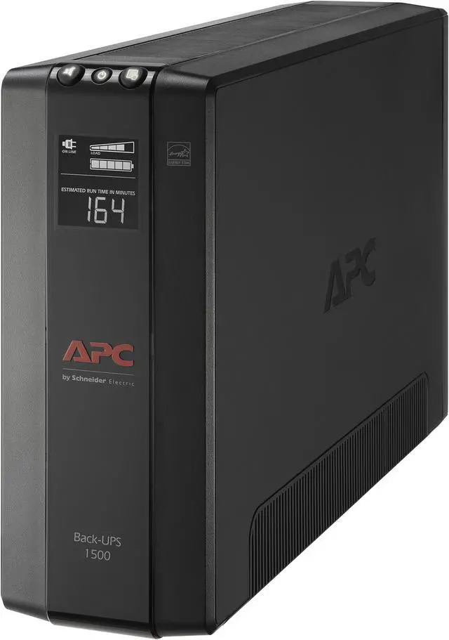 APC BX1500M Back-UPS Pro, 1500VA, Tower, 120V, 10 NEMA 5-15R outlets, AVR, LCD - Tower - 16 Hour Recharge - 3 Minute Stand-by -120 V Input-120 V AC