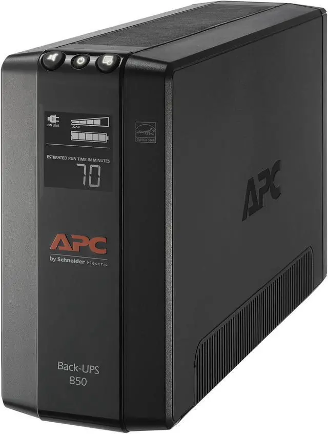 APC BX850M Back-UPS 850, Compact Tower, 850VA, 120V, AVR, LCD, 8 NEMA outlets (4 surge) - Tower - 12 Hour Recharge - 2 Minute Stand-by - 120 V Input -