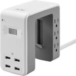 APC Desk Mount Power Station, 6 Outlet U-Shaped Surge Protector, 1080 Joule of Surge Protection with 4 USB A Charging Ports (PE6U4W)