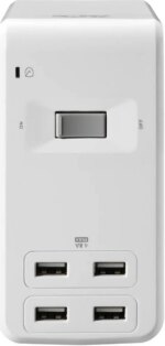 APC Desk Mount Power Station, 6 Outlet U-Shaped Surge Protector, 1080 Joule of Surge Protection with 4 USB A Charging Ports (PE6U4W)
