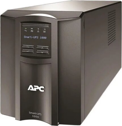 APC SMT1000C Smart-UPS, Line Interactive, 1000VA, Tower, 120V, 8x NEMA 5-15R outlets, SmartConnect Port+SmartSlot, AVR, LCD