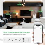 Apone Smart Power Strip with USB Surge Protector Bar with 4 Smart Outlets and 4 USB Ports 6Ft Extension Cord,Works with Alexa and Google Home Timer &