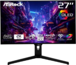 ASRock Phantom Gaming Monitor 27" QHD (2560x1440) 240Hz Flat WOLED, 0.03ms (GTG), 99% DCI-P3 with 129% sRGB Color Space, 2xHDMI 2.1, 2xDisplayPort