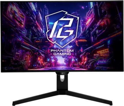 ASRock Phantom Gaming Monitor 27" QHD (2560x1440) 240Hz Flat WOLED, 0.03ms (GTG), 99% DCI-P3 with 129% sRGB Color Space, 2xHDMI 2.1, 2xDisplayPort