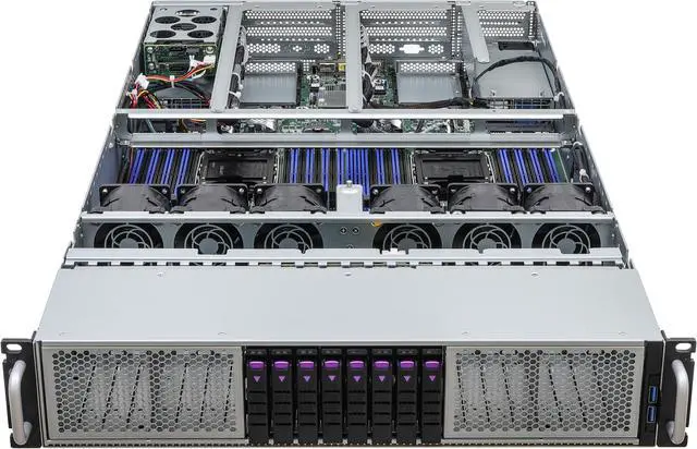 ASRock Rack 2U4G8E-EGS2 2U Rackmount GPU Server Barebone Intel Dual Socket 4th Gen Intel® Xeon® Scalable Processors (LGA 4677) C741 4 FHFL PCIe5.0 x16 Support up to 4 GPUs 8...