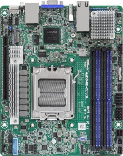 ASRock Rack AM5D4ID-2T/BCM Deep mini-ITX Server Motherboard AMD Ryzen 7000 AM5 (LGA 1718) KNOLL3 X300 Dual 10G LAN - Newegg.com