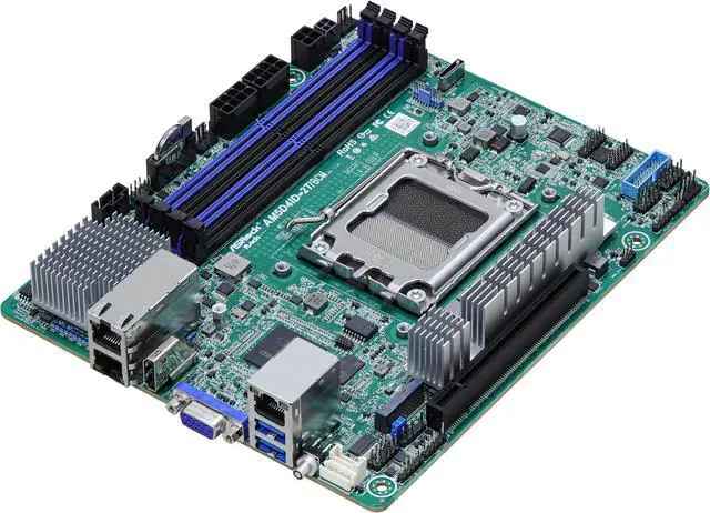ASRock Rack AM5D4ID-2T/BCM Deep mini-ITX Server Motherboard AMD Ryzen 7000 AM5 (LGA 1718) KNOLL3 X300 Dual 10G LAN - Newegg.com