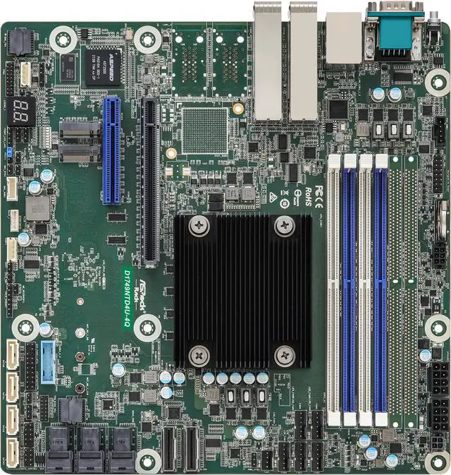 ASRock Rack D1749NTD4U-4Q Micro-ATX SoC Server Motherboard Intel® Xeon® D-1749NT processor PCIe4.0 4 SFP28 (Up to 25GbE)