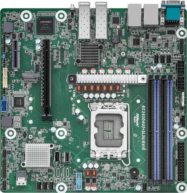 ASRock Rack EC262D4U2-2L2Q/E810 Xeon E-2400 Micro ATX MB, 2 x 25GbE SFP28, IPMI - Newegg.com