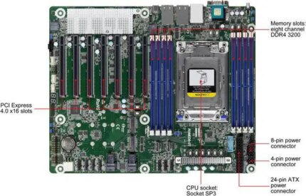 Asrock Rack ROMED8-2T ATX Server Motherboard AMD EPYC 7003 (with AMD 3D V-Cache Technology)/7002 series processors SP3 (LGA 4094) Dual 10GbE