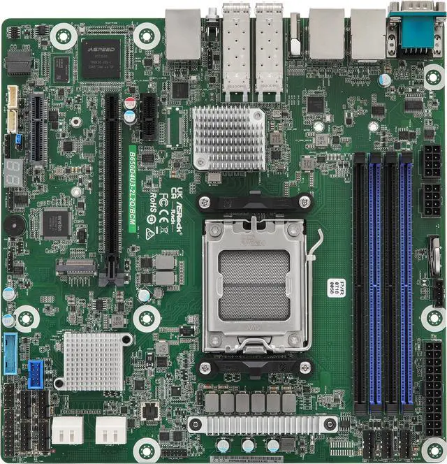 ASRock Rack Server Motherboard B650D4U3-2L2Q/BCM Micro-ATX AMD EPYC™ 4004 and AMD Ryzen™ 9000/8000/7000 Series Dual SFP28 (25GbE)