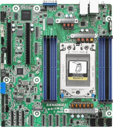 ASRock Rack Server Motherboard SIENAD8UD3 Deep Micro-ATX Single Socket SP6 (LGA 4844), AMD EPYC™ 8004 series