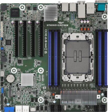 ASRock Rack Server Motherboard W790D8UD-1L1N2T/BCM Deep Micro 2x 1GLan Single Socket V1 (LGA 1700) Intel Xeon E-2400 series