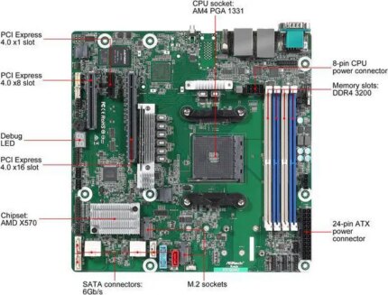 AsRock Rack X570D4U micro-ATX Server Motherboard AMD AM4 PGA 1331 Dual GLAN