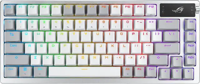 ASUS ROG Azoth 75 Wireless DIY Custom Gaming Keyboard, OLED display, Gasket-Mount, Three-Layer Dampening, Hot-Swappable Pre-lubed ROG NX Storm Tactile
